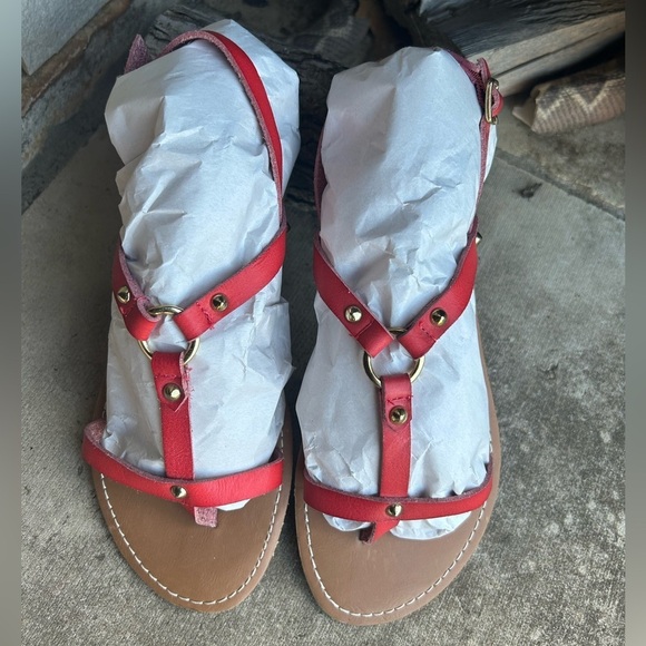 Montego Bay Club orange red Sandals with Minimalist Design Sz-7.5. E - Picture 8 of 9